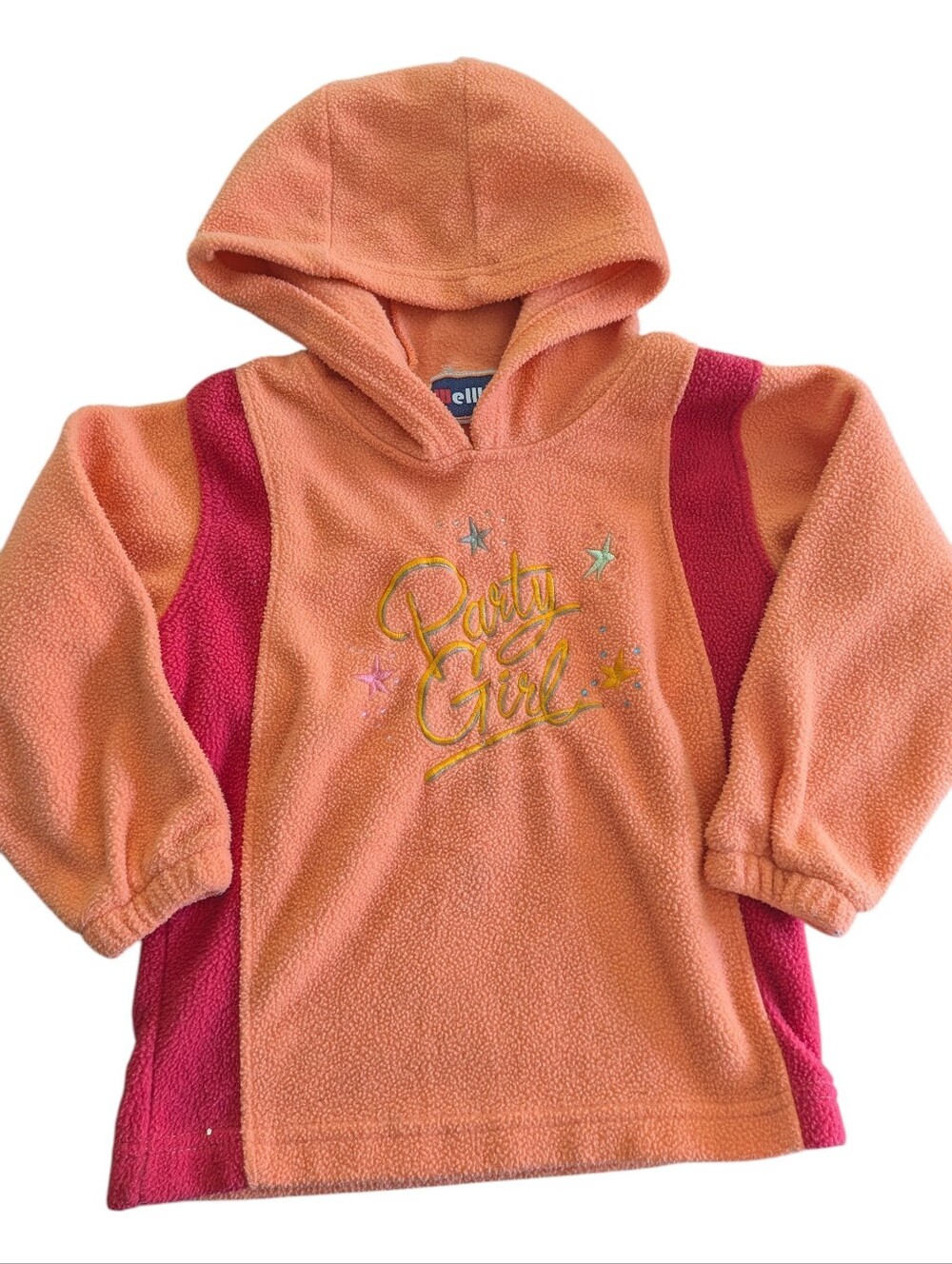 🌞4/20$ Vintage Kids' Peach & Pink 'Party Girl' Fleece Hoodie